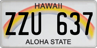 HI license plate ZZU637