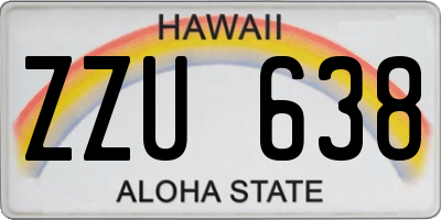 HI license plate ZZU638