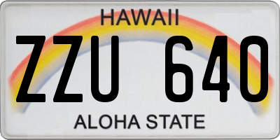 HI license plate ZZU640