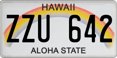 HI license plate ZZU642