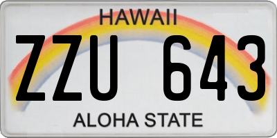 HI license plate ZZU643