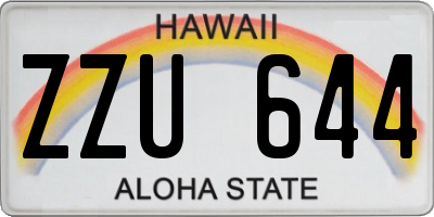 HI license plate ZZU644