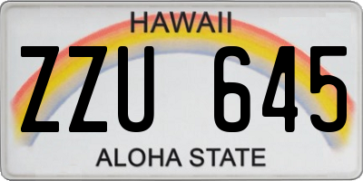 HI license plate ZZU645