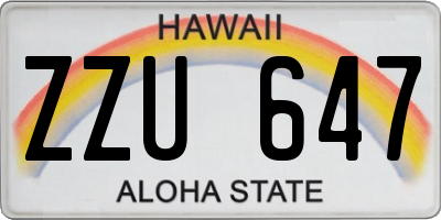 HI license plate ZZU647