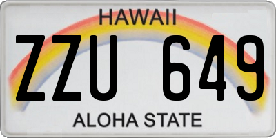 HI license plate ZZU649