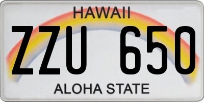 HI license plate ZZU650