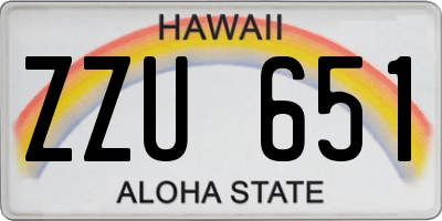 HI license plate ZZU651