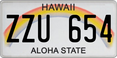 HI license plate ZZU654