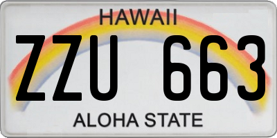 HI license plate ZZU663