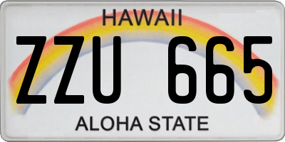 HI license plate ZZU665