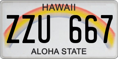 HI license plate ZZU667