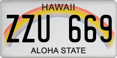 HI license plate ZZU669