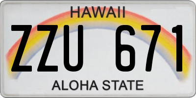 HI license plate ZZU671