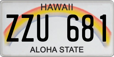 HI license plate ZZU681