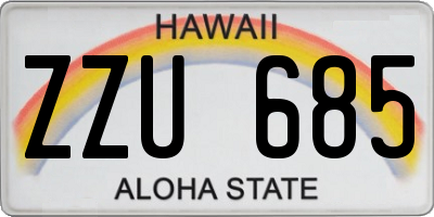 HI license plate ZZU685