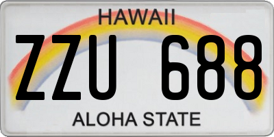 HI license plate ZZU688