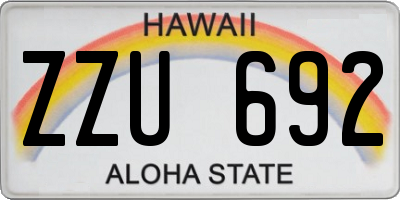 HI license plate ZZU692