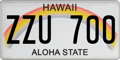 HI license plate ZZU700