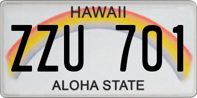 HI license plate ZZU701