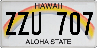 HI license plate ZZU707