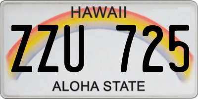 HI license plate ZZU725