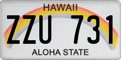 HI license plate ZZU731