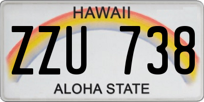 HI license plate ZZU738