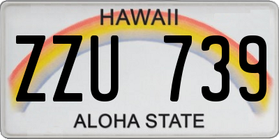 HI license plate ZZU739