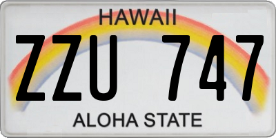 HI license plate ZZU747