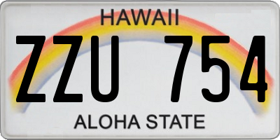 HI license plate ZZU754