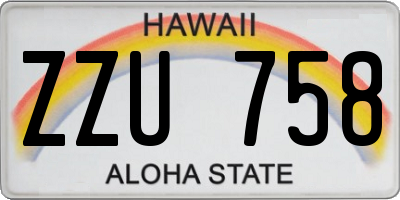 HI license plate ZZU758