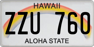 HI license plate ZZU760