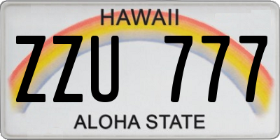 HI license plate ZZU777