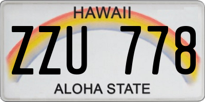 HI license plate ZZU778