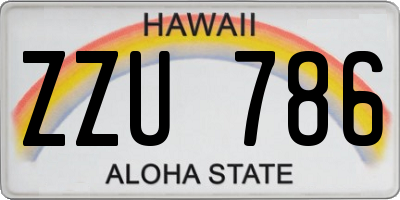 HI license plate ZZU786