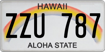 HI license plate ZZU787