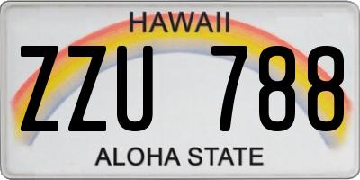 HI license plate ZZU788