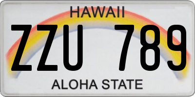 HI license plate ZZU789