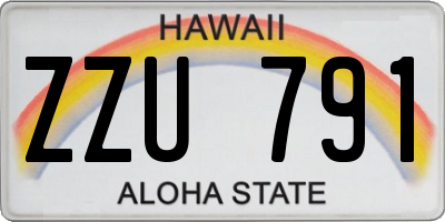 HI license plate ZZU791