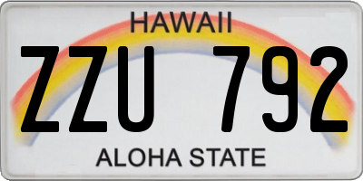 HI license plate ZZU792