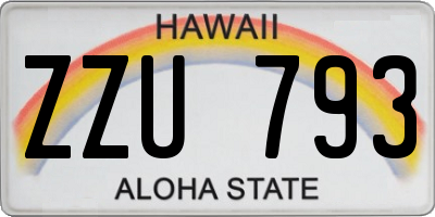 HI license plate ZZU793