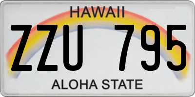 HI license plate ZZU795