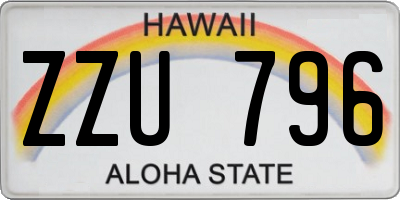 HI license plate ZZU796