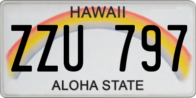 HI license plate ZZU797