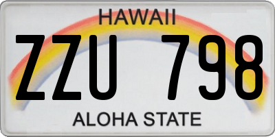 HI license plate ZZU798