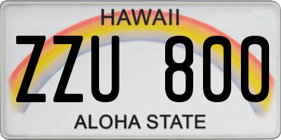 HI license plate ZZU800