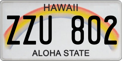 HI license plate ZZU802