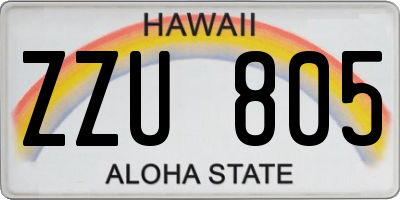 HI license plate ZZU805