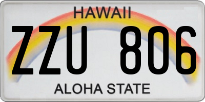 HI license plate ZZU806