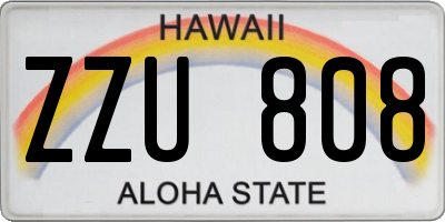 HI license plate ZZU808